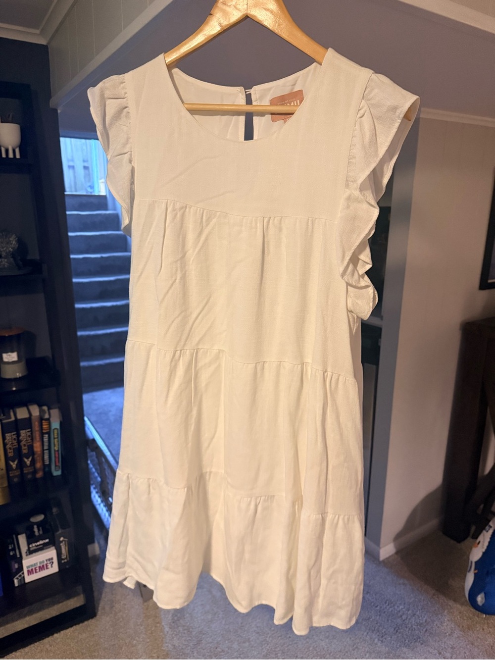 Show Me Your Mumu Light Cream Ruffle Sleeve Dress